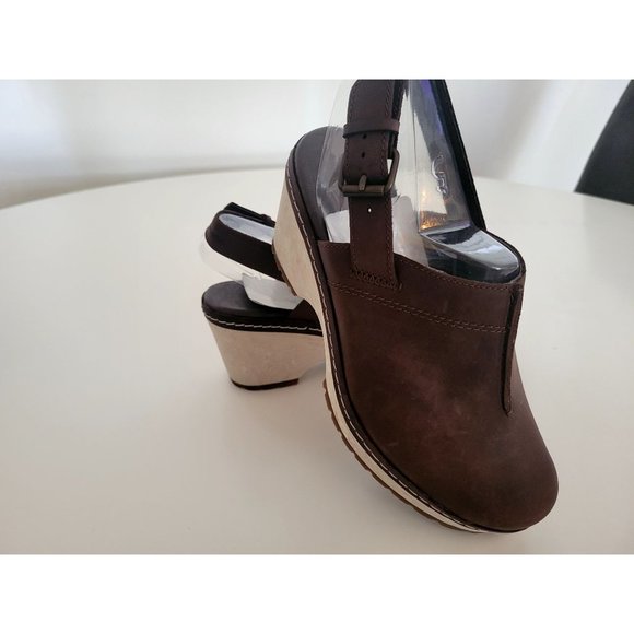 MERRELL wedge shoe Brown top Backstrap size 5.5 women, Brand New in BOx - Picture 2 of 4